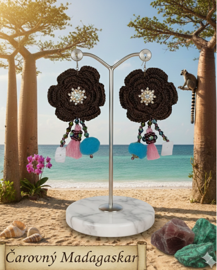 Dizajnové náušnice "Čarovný Madagaskar"